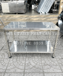 Bàn sơ chế 2 tầng inox 304