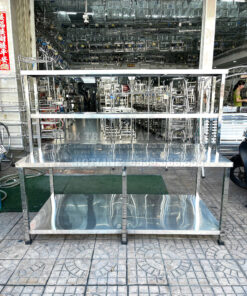 Bàn sơ chế 2 tầng inox 304