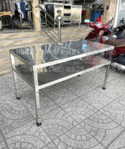 Bàn sơ chế 2 tầng inox 201
