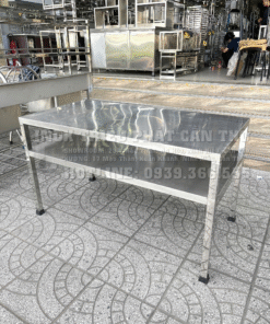 Bàn sơ chế 2 tầng inox 201