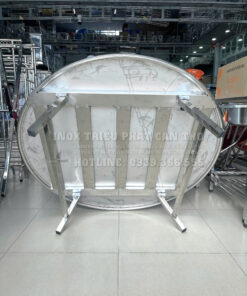 Bàn tròn bệt inox 201