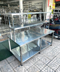 Bàn sơ chế 2 tầng inox 304