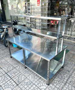 Bàn sơ chế 2 tầng inox 304